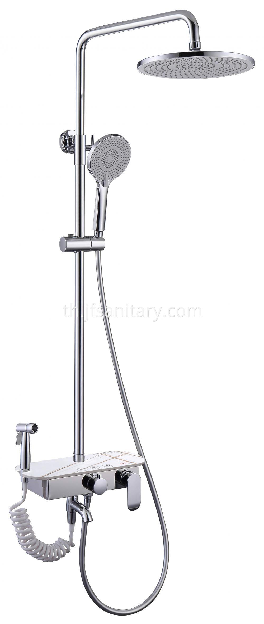 White Shower Set With Towel Hook